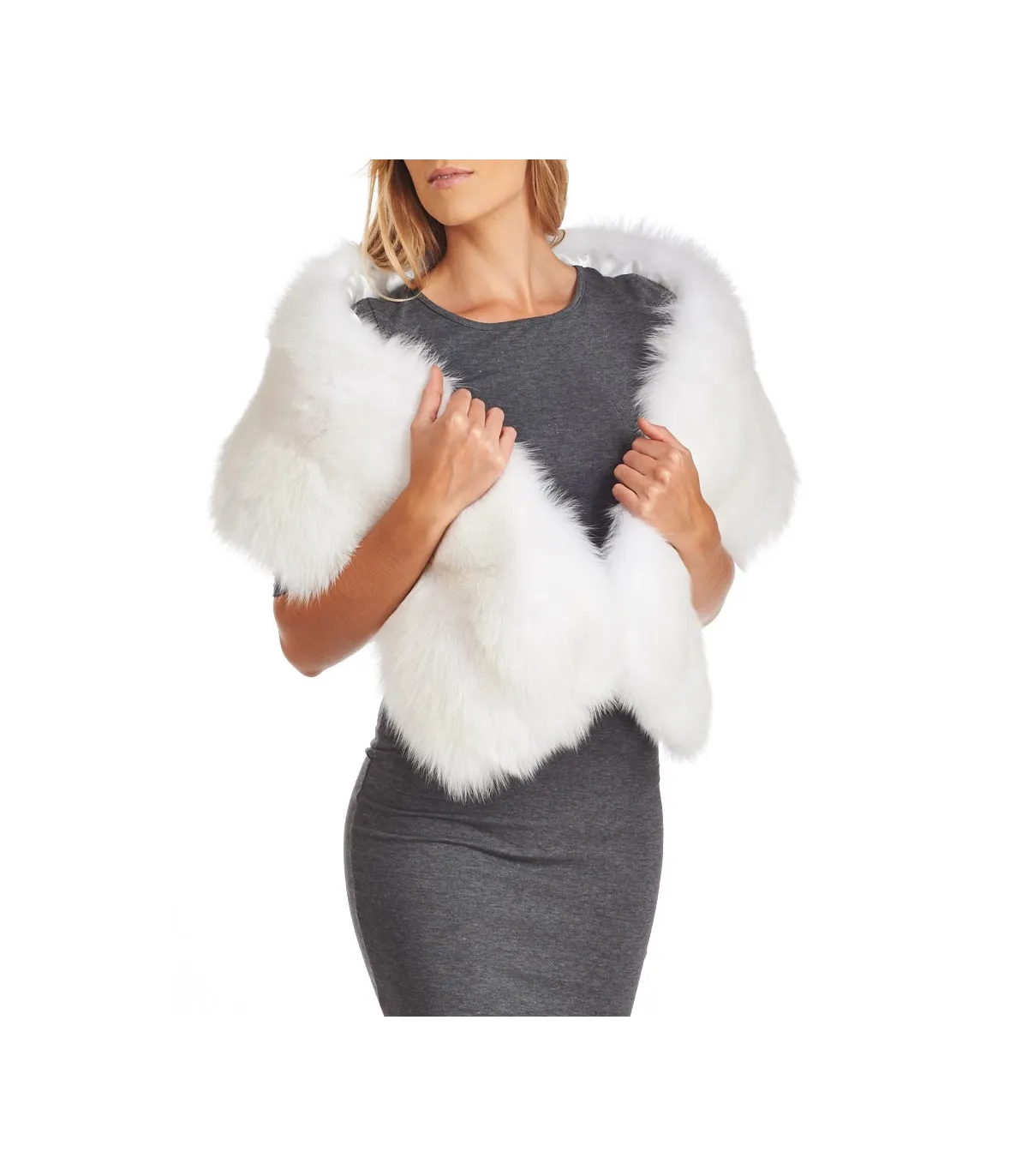 White Fox Fur Stole: FurSource.com