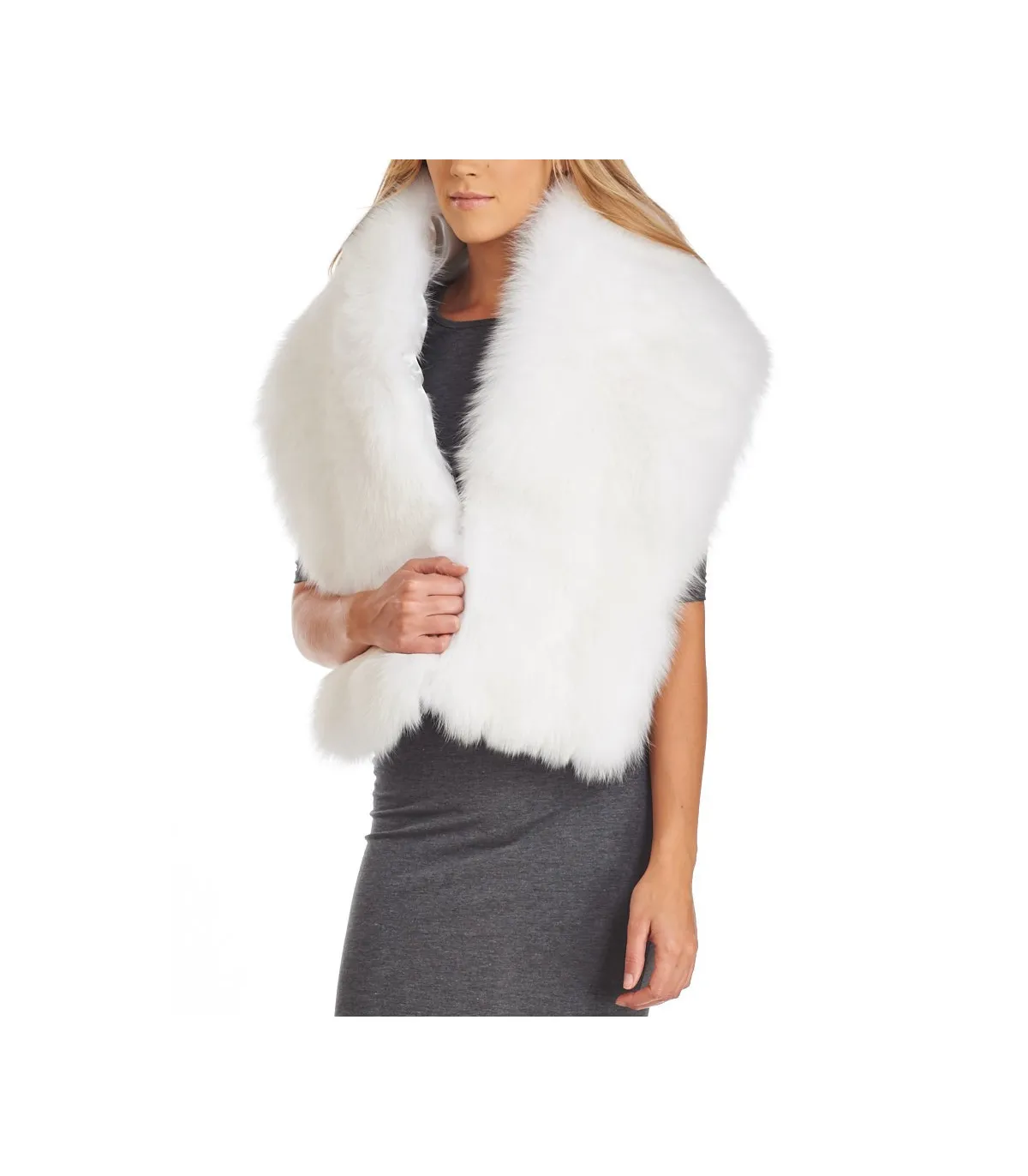 White Fox Fur Stole: FurSource.com