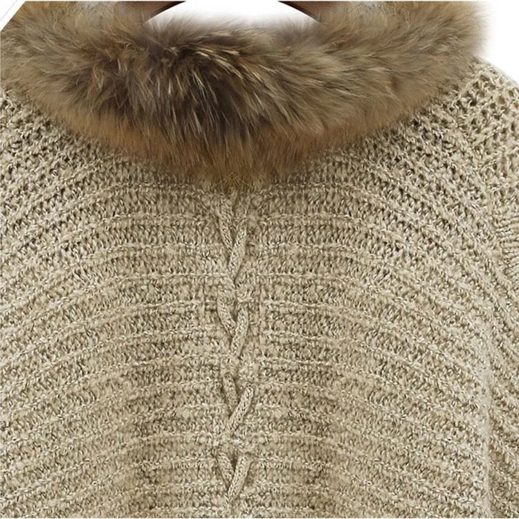 winter fur collar sweate