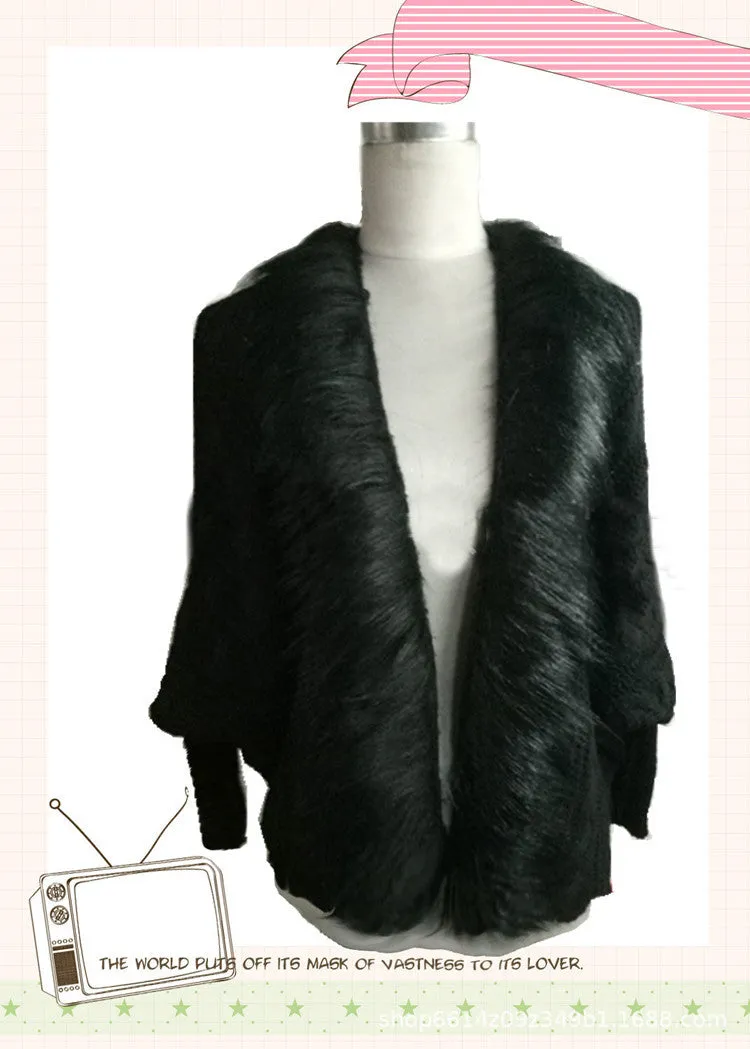 winter fur collar sweate