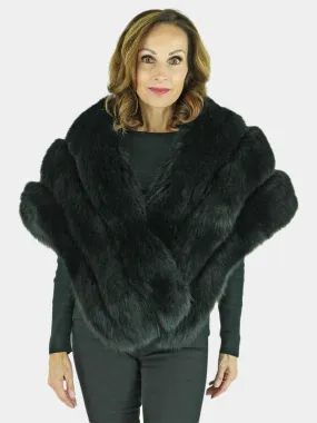 Woman's Dyed Black Fox Fur Stole (OSFA) | Day Furs