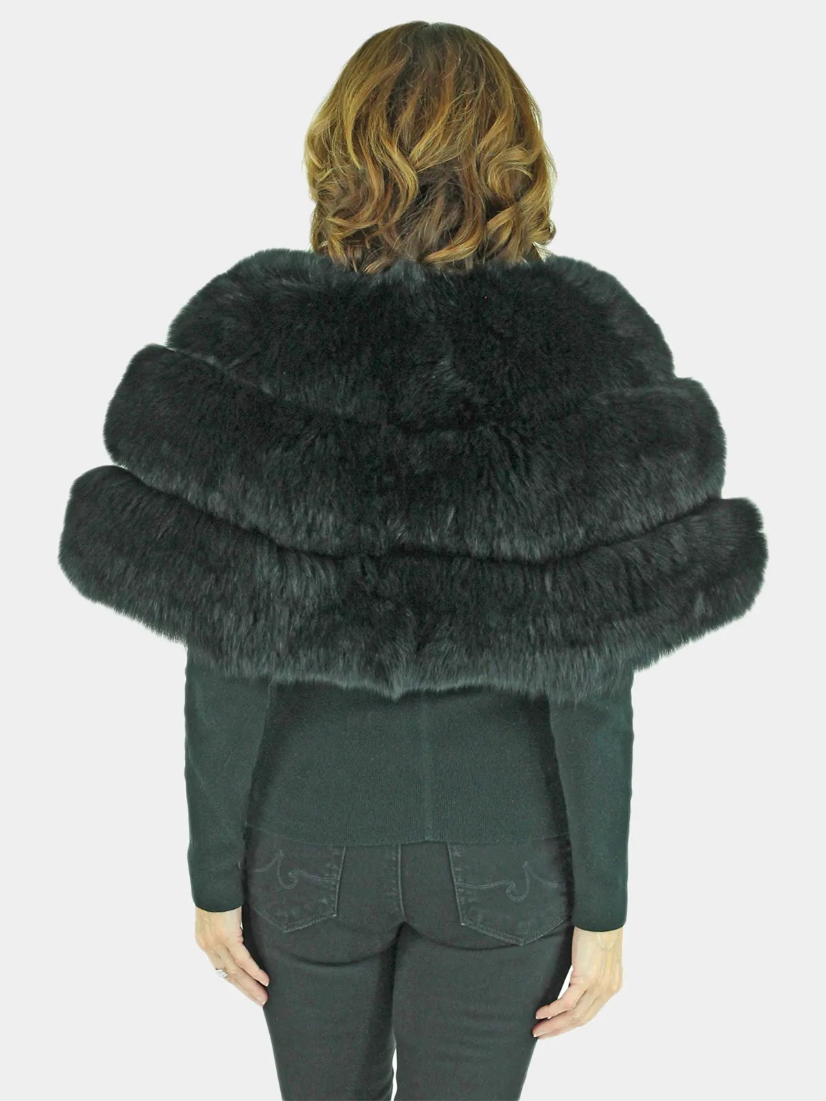 Woman's Dyed Black Fox Fur Stole (OSFA) | Day Furs