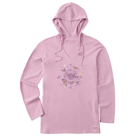 Women's Butterfly Compass Long Sleeve Crusher-LITE Hooded Tee