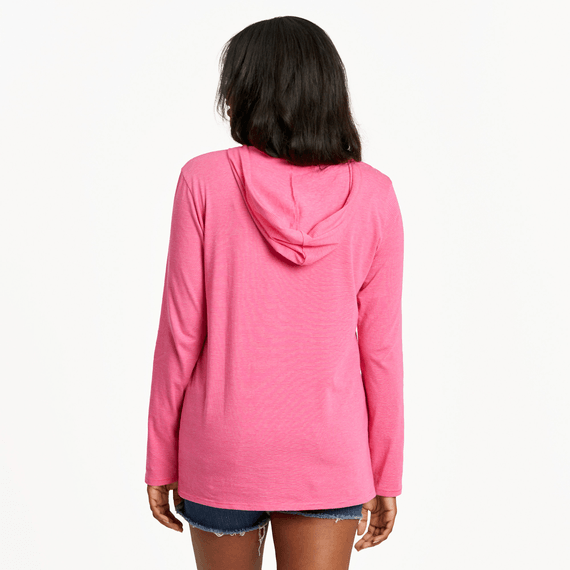 Women's LIG Daisy Long Sleeve Striped Crusher-LITE Hooded Tee