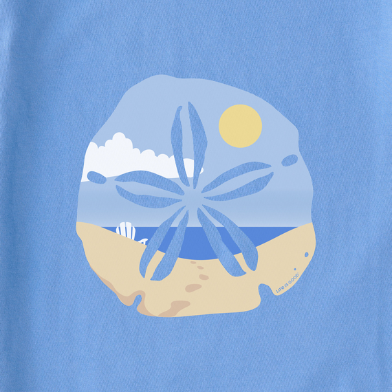 Women's Sand Dollar Beach Scene Long Sleeve Crusher-LITE Hooded Tee