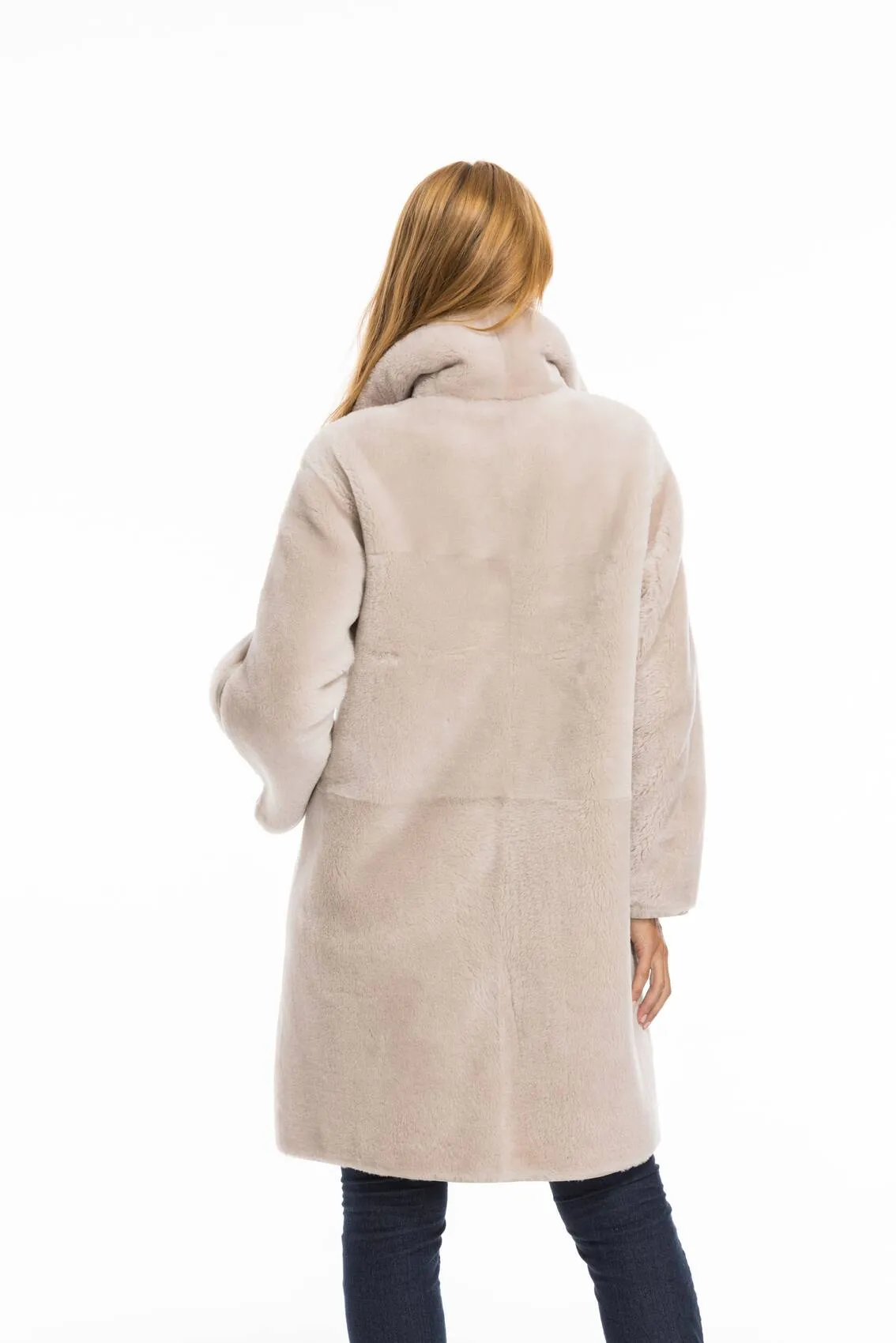 Women's beige sheepskin coat greta