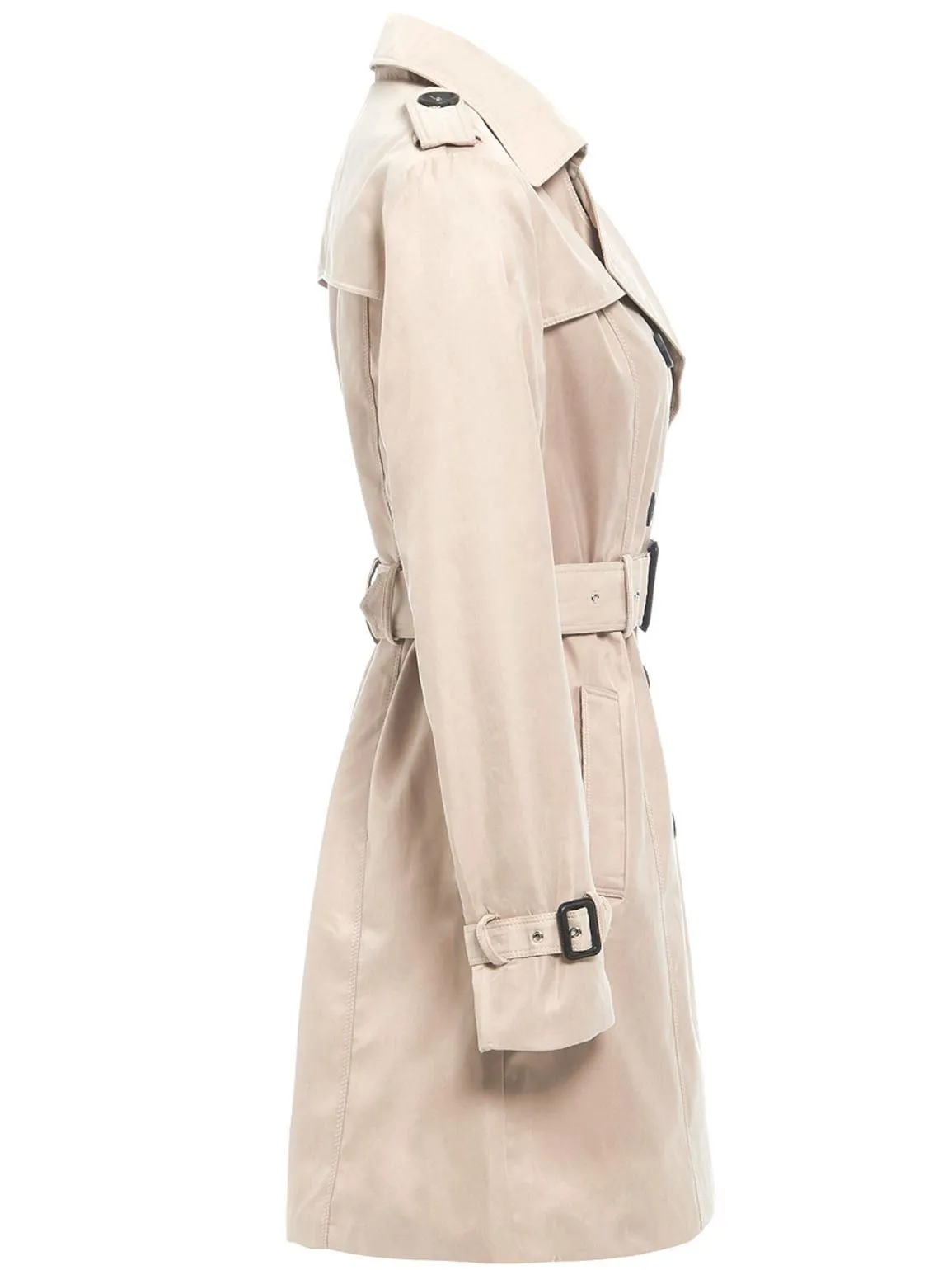 Womens double Breasted Trench Coat, Stone, Camel, black, Grey, UK Sizes 8 to 14