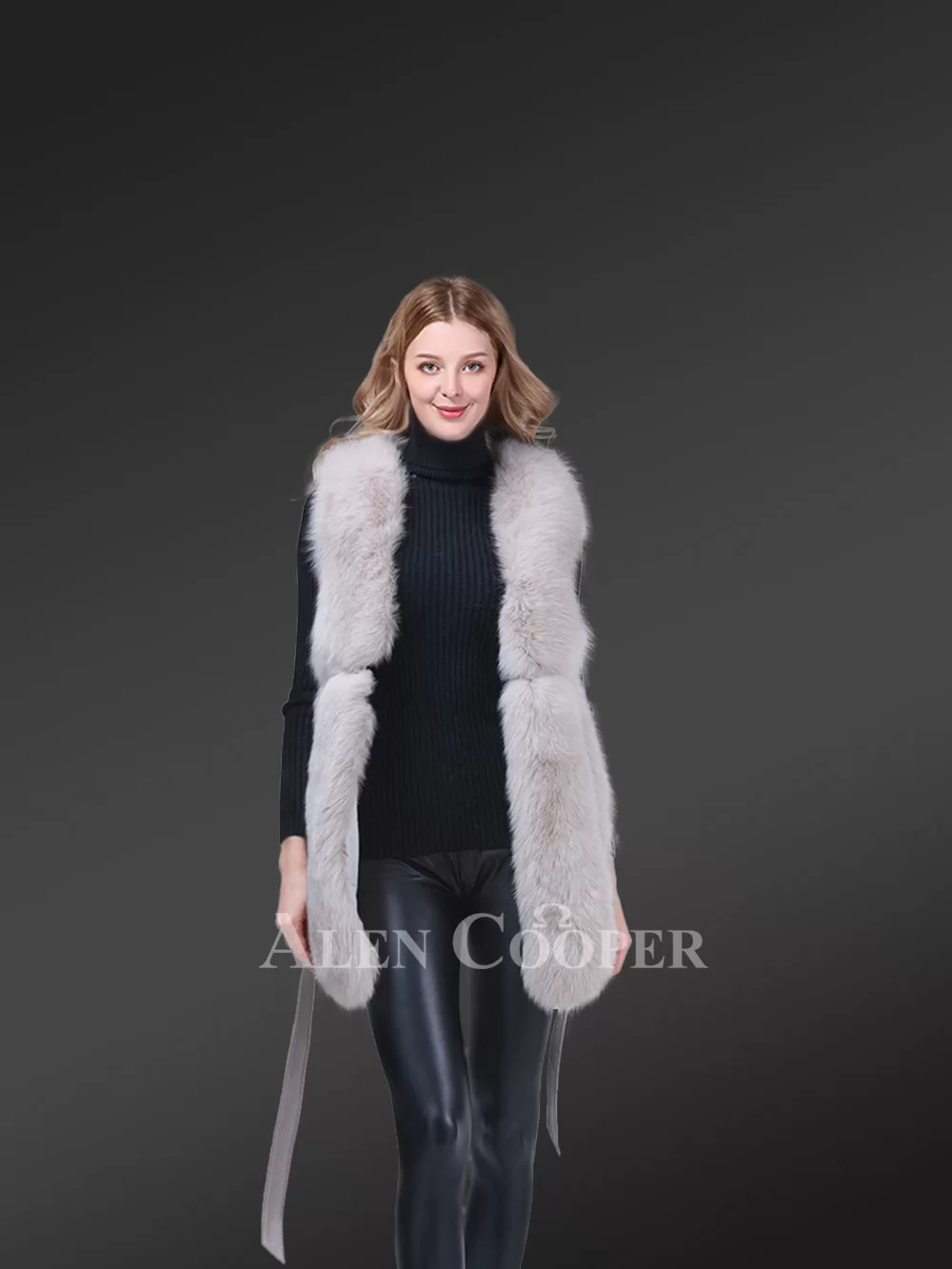 Womens Fox Fur Elegant Vest