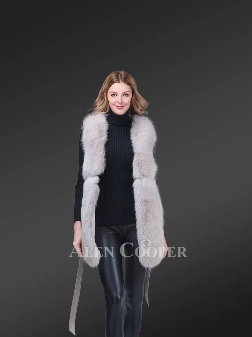 Womens Fox Fur Elegant Vest