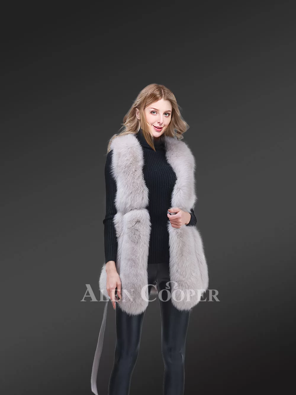 Womens Fox Fur Elegant Vest