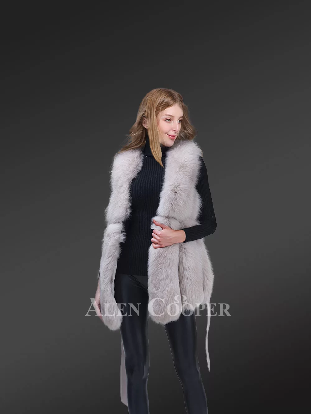 Womens Fox Fur Elegant Vest