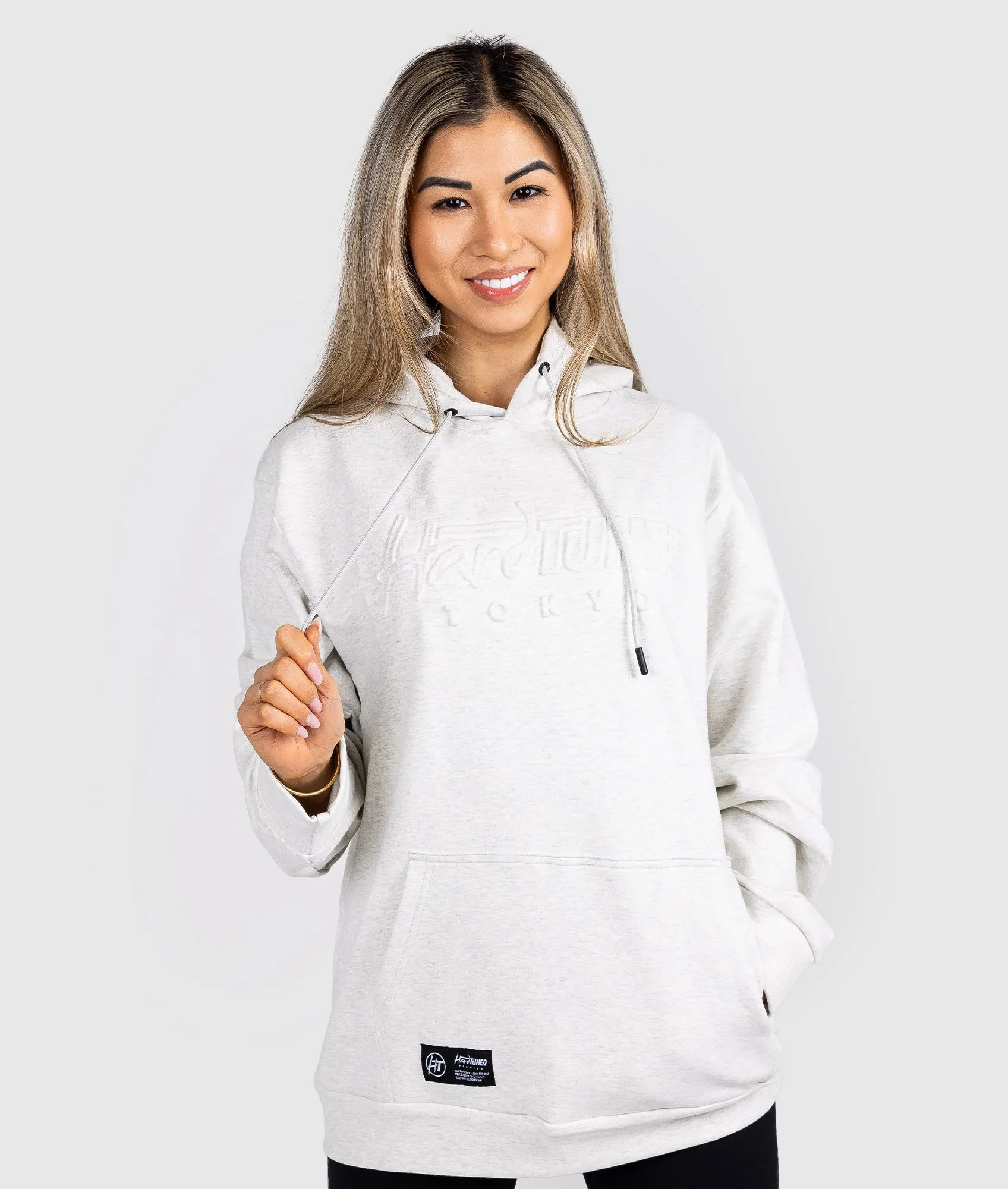 Women's Hardtuned Embossed P1 Fleece Hoodie - White