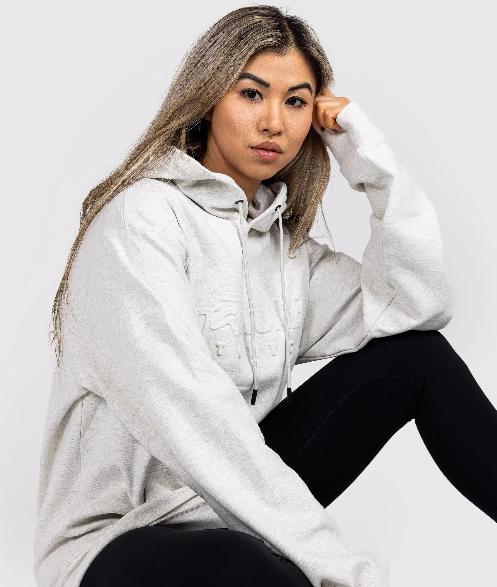 Women's Hardtuned Embossed P1 Fleece Hoodie - White