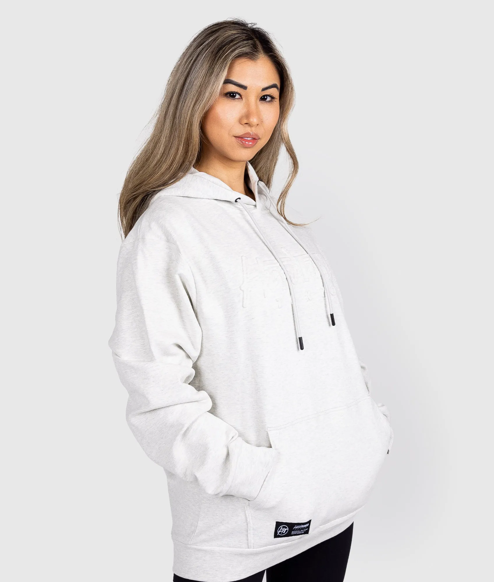 Women's Hardtuned Embossed P1 Fleece Hoodie - White