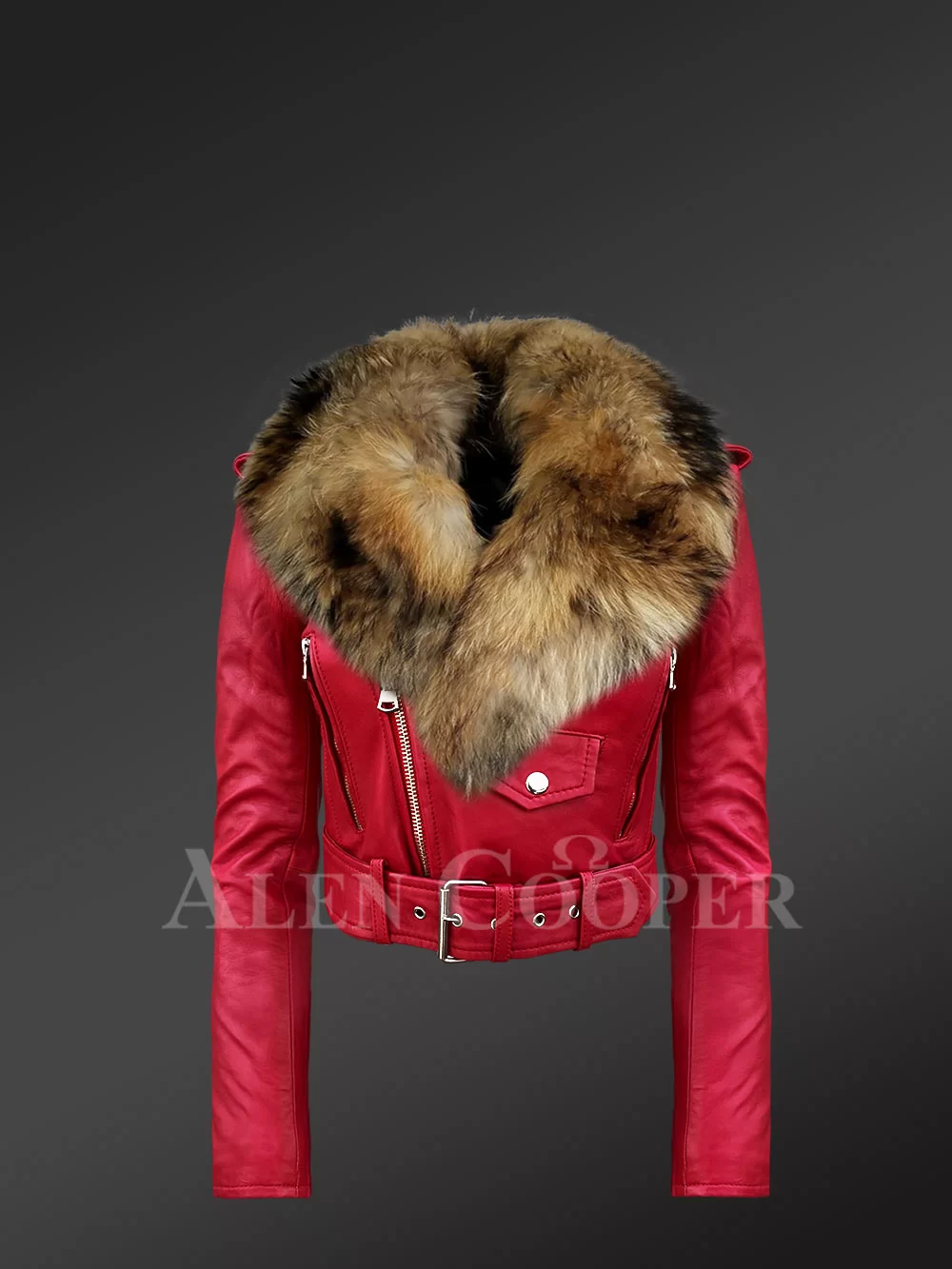 Womens Leather Jacket with Fur Collar for a Smart Snazzy Look