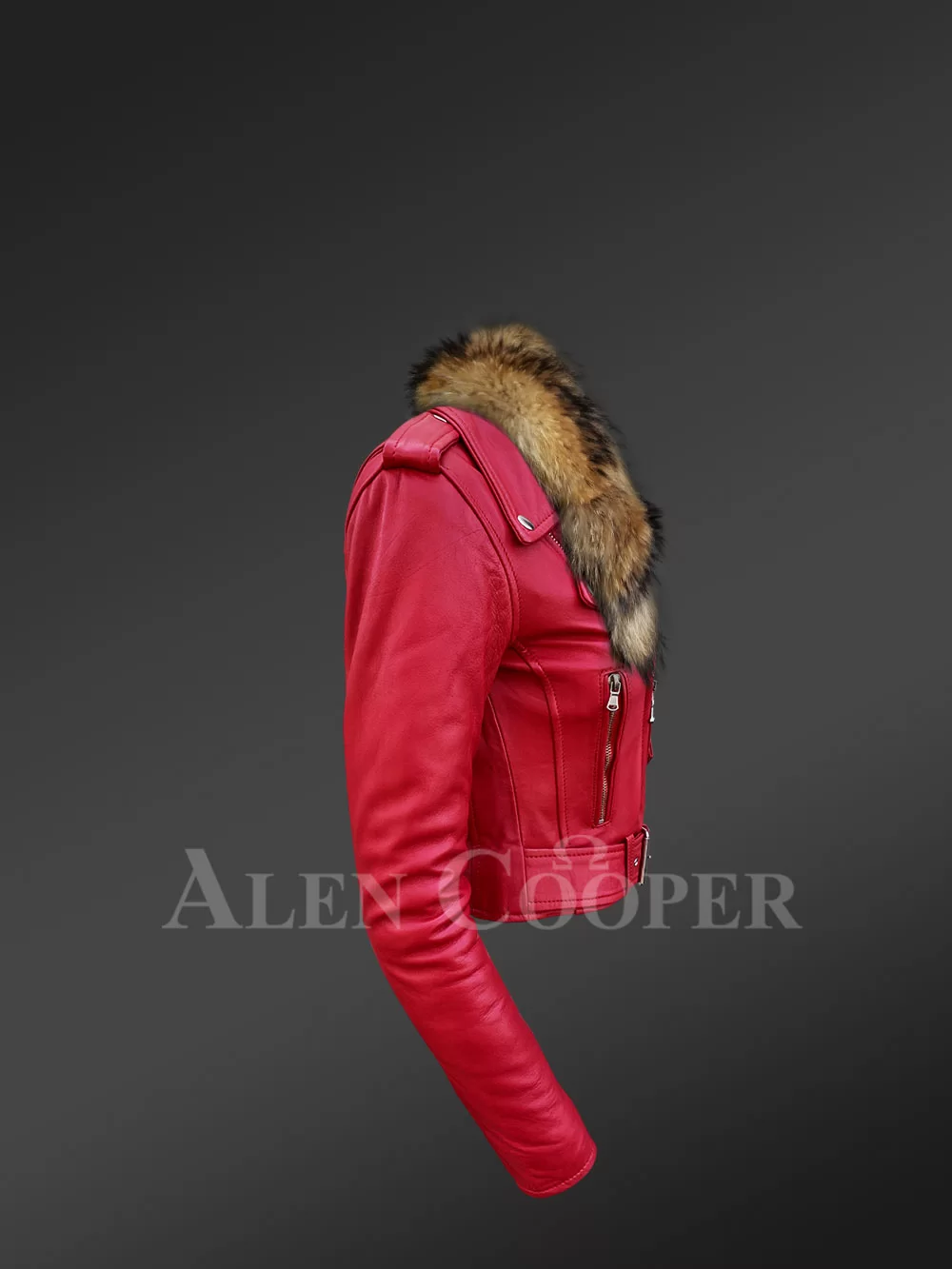 Womens Leather Jacket with Fur Collar for a Smart Snazzy Look