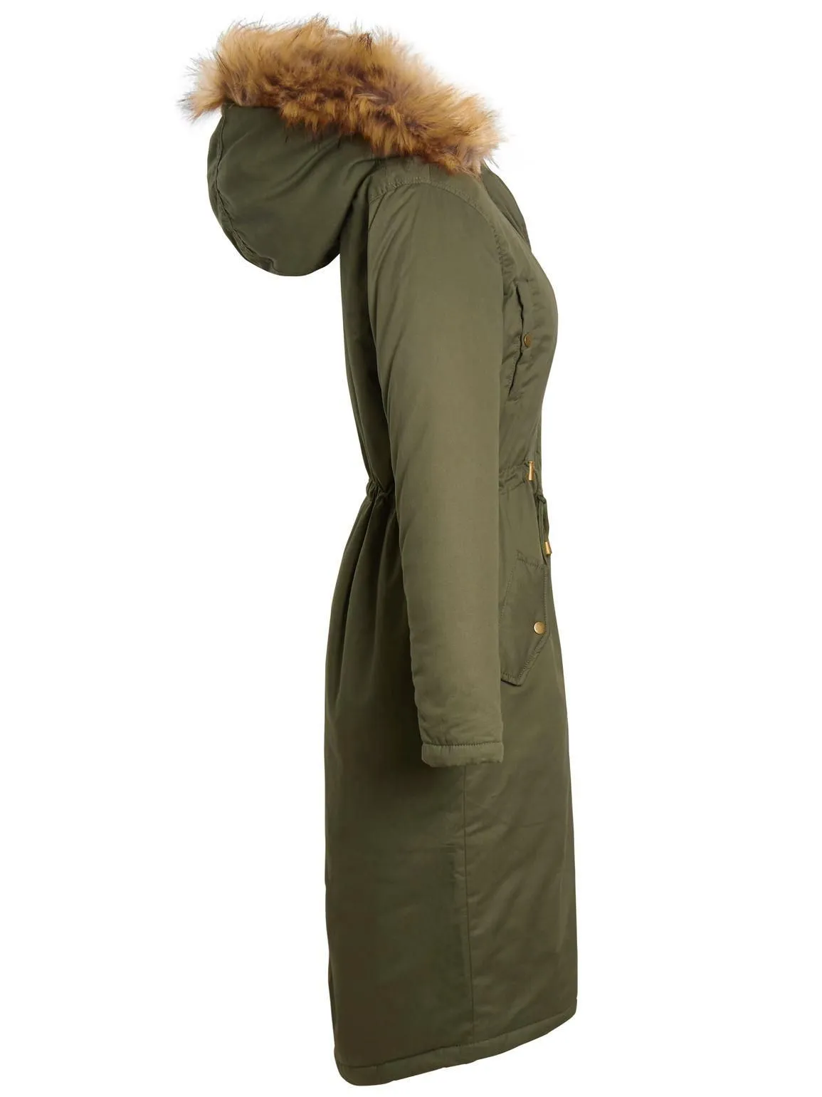 Womens Maxi Length Padded Parka Coat, UK Sizes 8 to 16