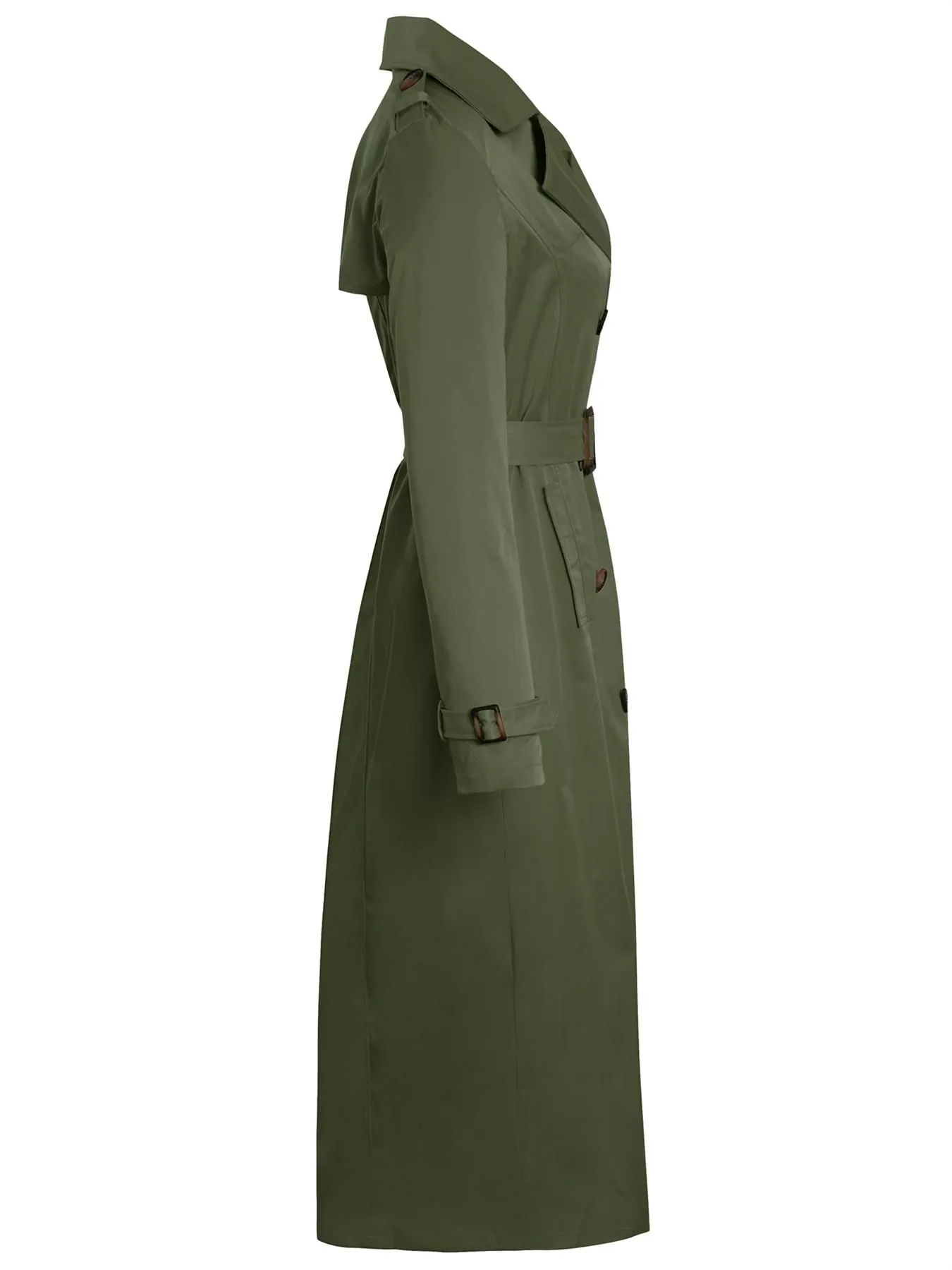 Womens Maxi Trench Coat, Black, Stone, Khaki, UK Sizes 8 to 16