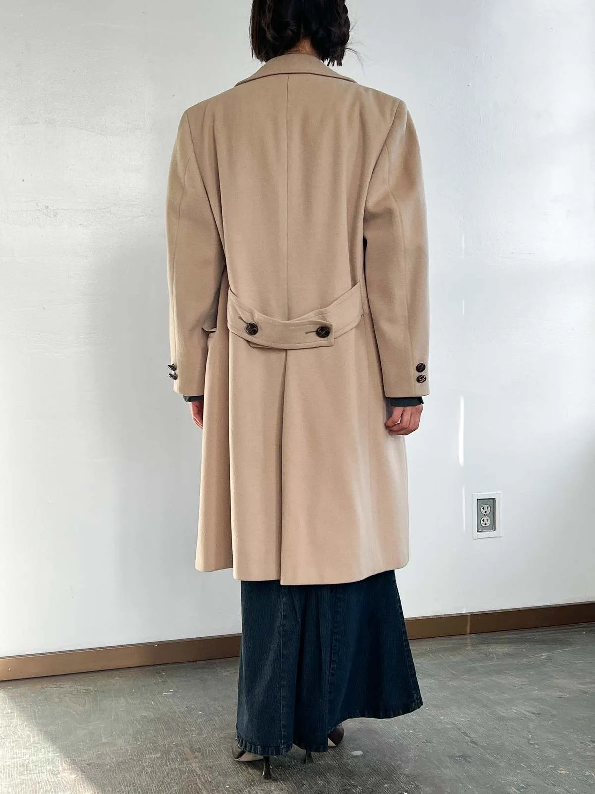 Wool CD Double Breasted Trench - Tan