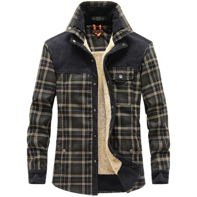 Xituodai 2022 Explosive New Brand Men's Winter Plaid Jackets Thick Cotton   Warm Long-sleeved Coats Clothing Europeam American J