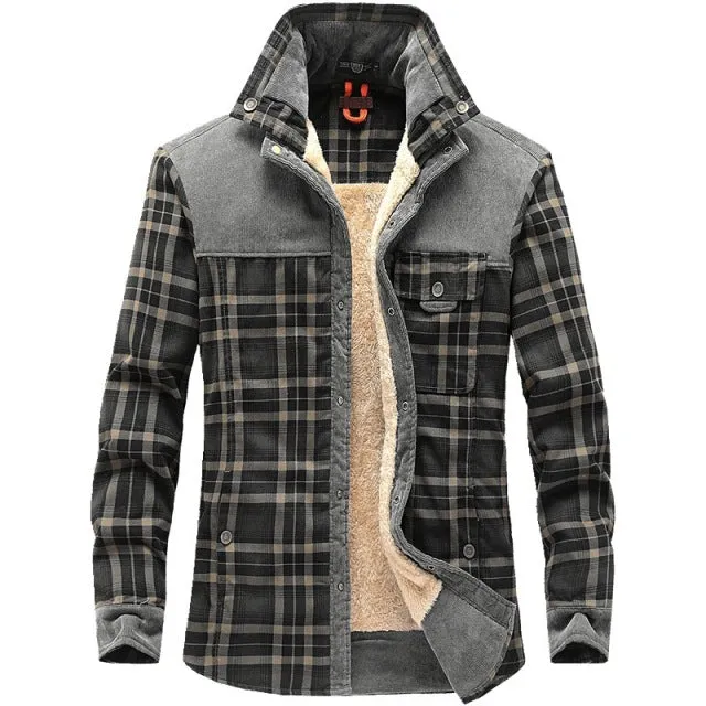 Xituodai 2022 Explosive New Brand Men's Winter Plaid Jackets Thick Cotton   Warm Long-sleeved Coats Clothing Europeam American J