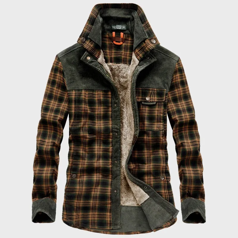 Xituodai 2022 Explosive New Brand Men's Winter Plaid Jackets Thick Cotton   Warm Long-sleeved Coats Clothing Europeam American J