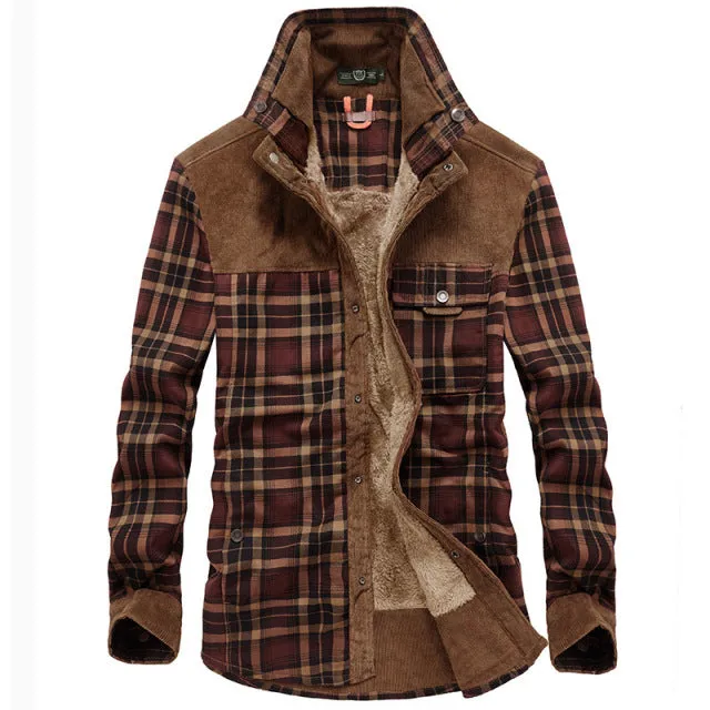 Xituodai 2022 Explosive New Brand Men's Winter Plaid Jackets Thick Cotton   Warm Long-sleeved Coats Clothing Europeam American J