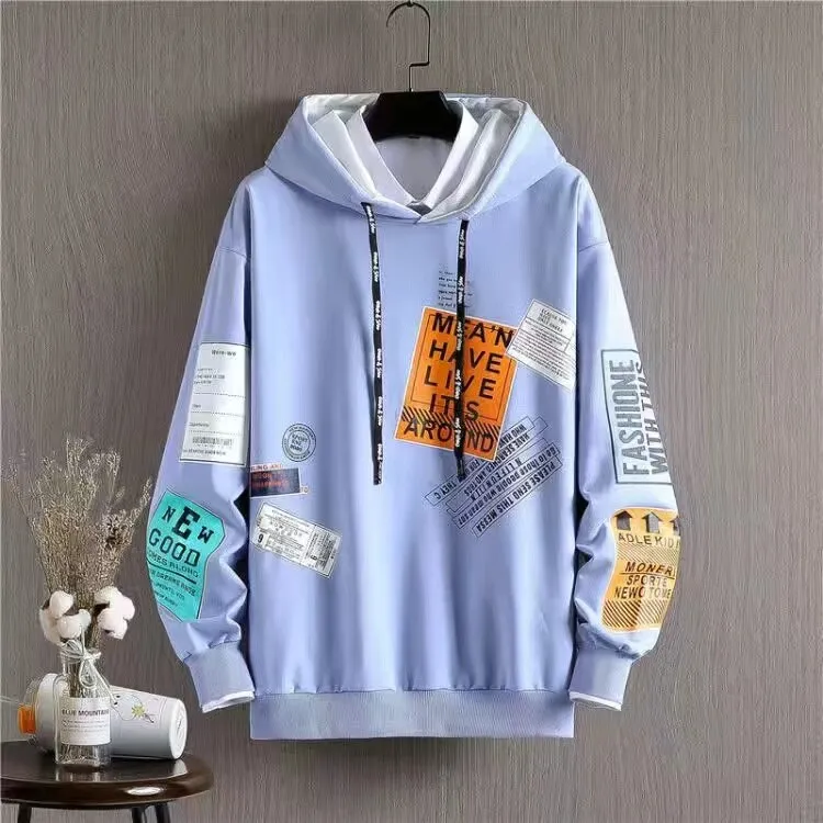 Xituodai Harajuku Print Hoodies Sweatshirt Men's Korean Hoodie Spring Autumn Fashion Mens Clothes Hip Hop Casual Hooded Streetwe