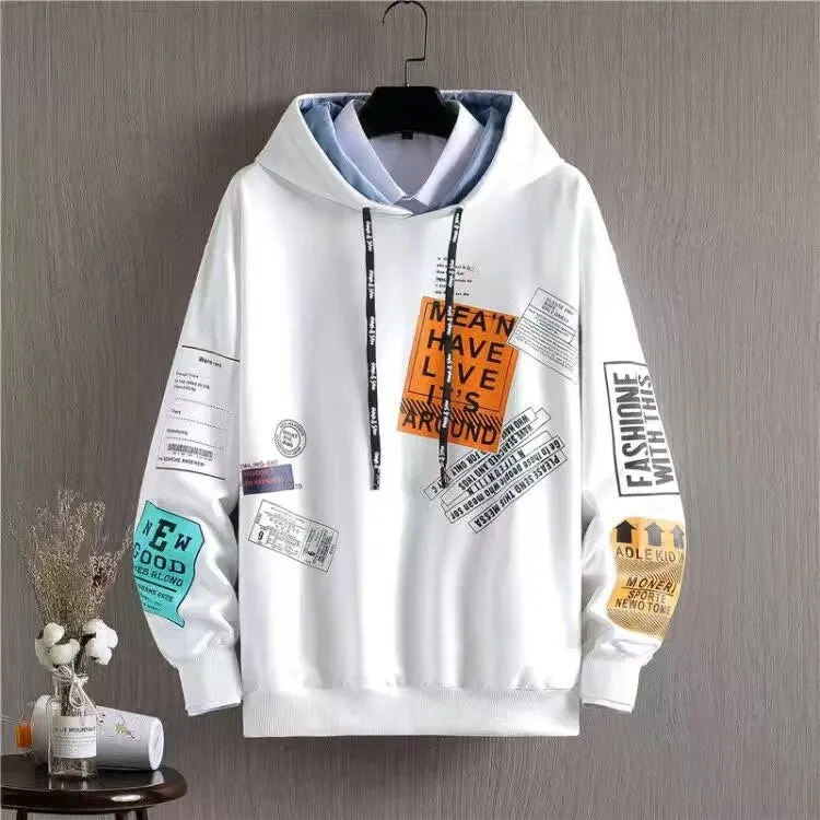 Xituodai Harajuku Print Hoodies Sweatshirt Men's Korean Hoodie Spring Autumn Fashion Mens Clothes Hip Hop Casual Hooded Streetwe