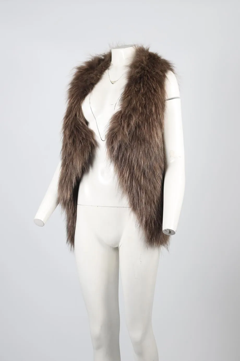 YVES SALOMON FOX FUR GILET EU 34 UK 6