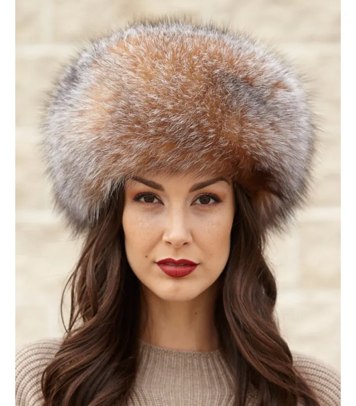 Zhivago Crystal Fox Fur Pill Box Hat: FurHatWorld.com