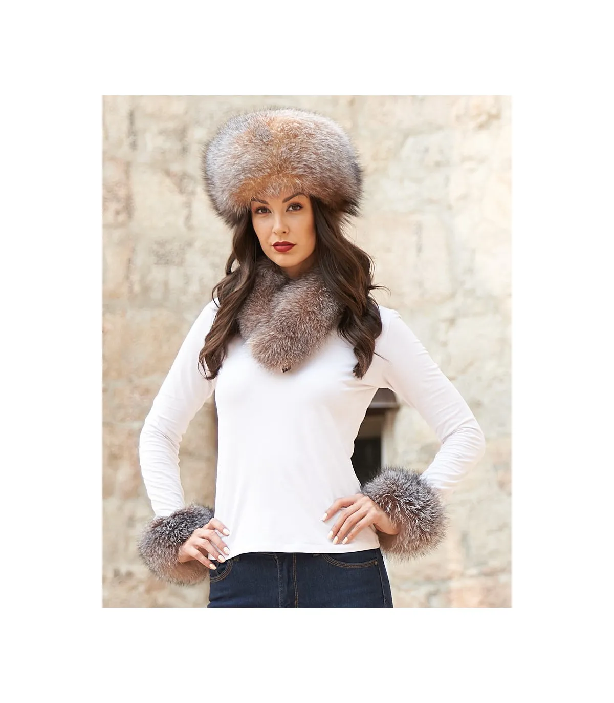 Zhivago Crystal Fox Fur Pill Box Hat: FurHatWorld.com