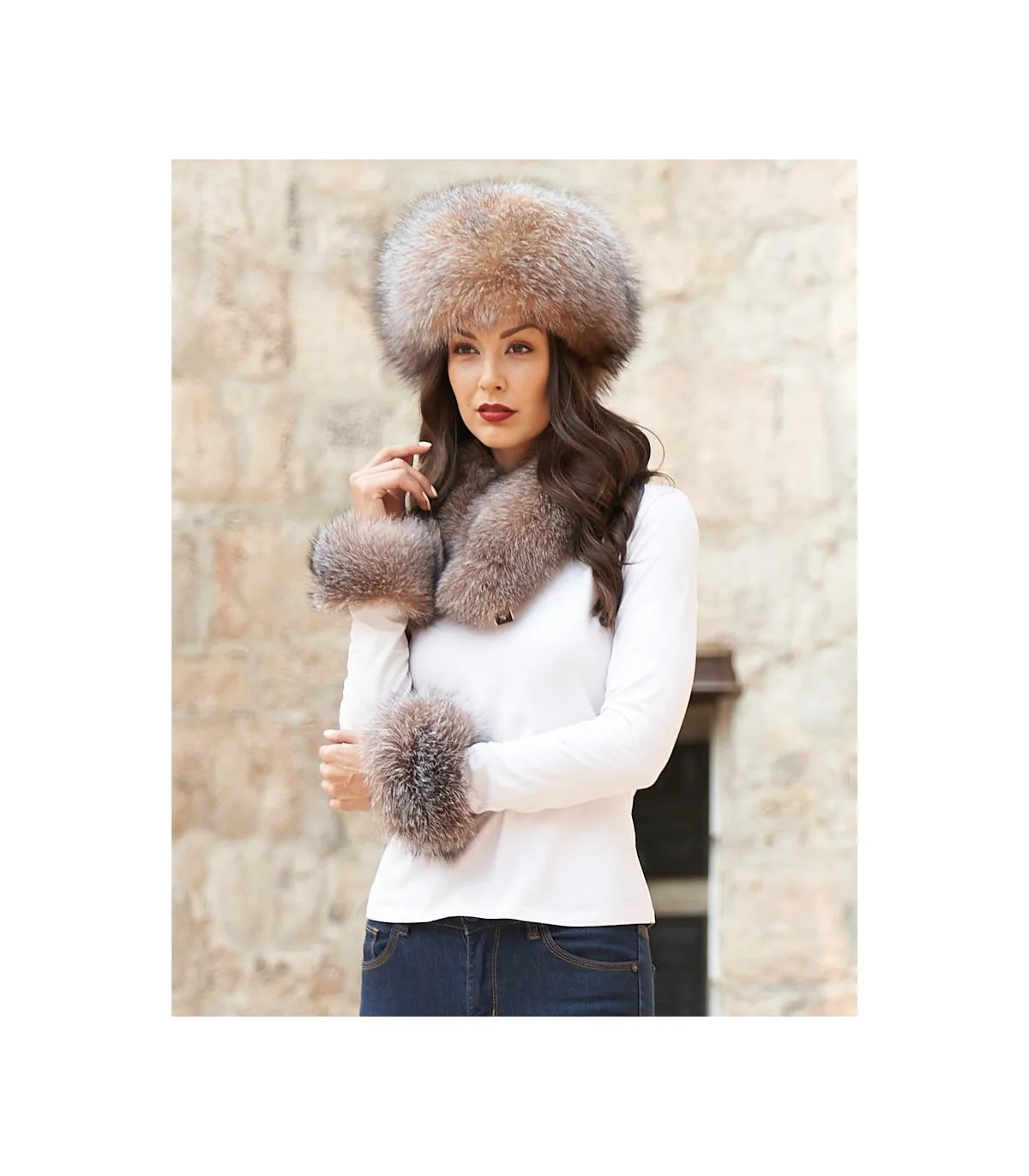 Zhivago Crystal Fox Fur Pill Box Hat: FurHatWorld.com